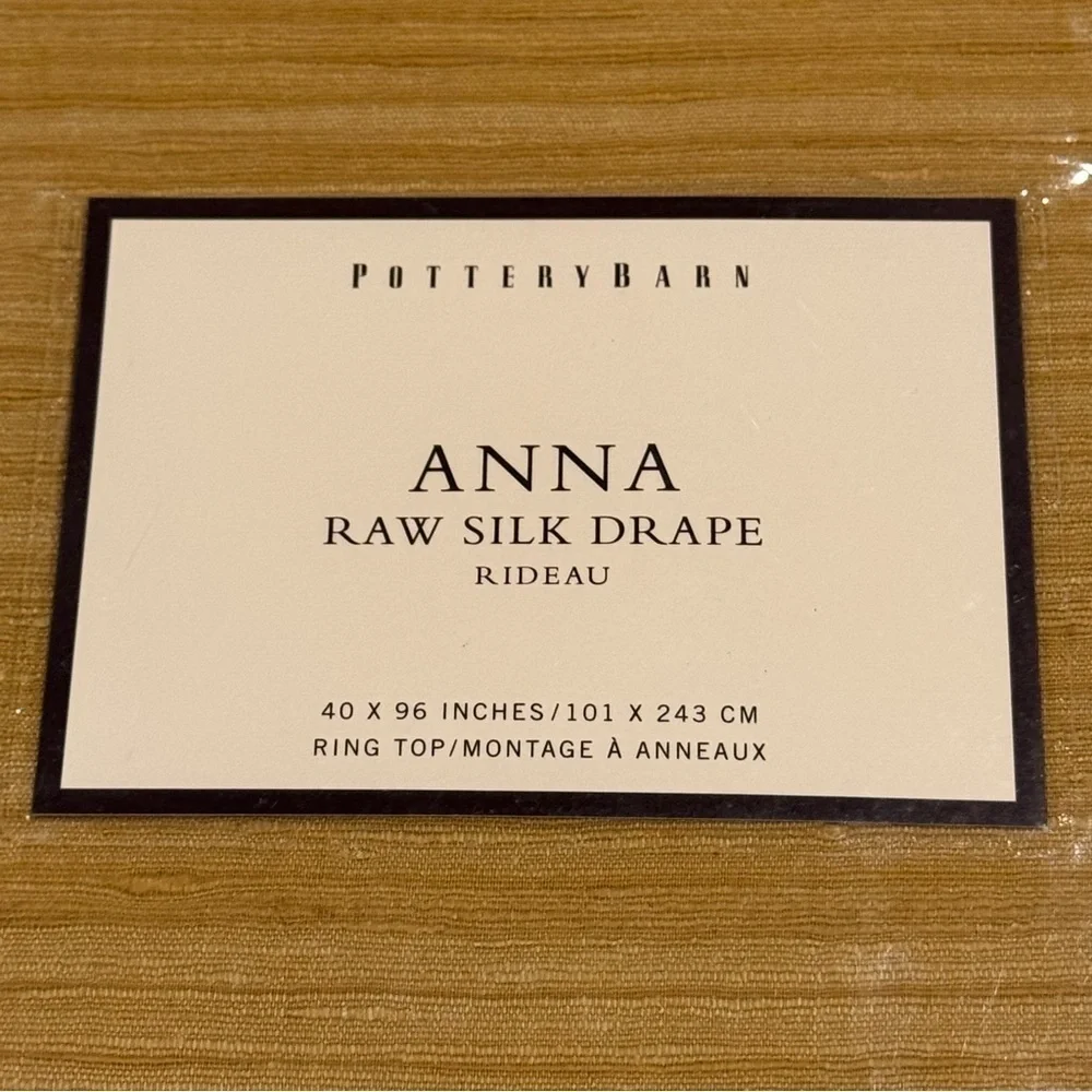 Pottery Barn Anna Raw Silk Drape Rideau Gold 40x96